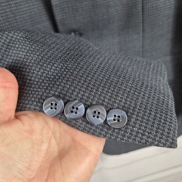 Jones New York Size 40L Men's Jacket Coat Blazer Dark Gray Famous Barr Formal - Picture 5 of 13